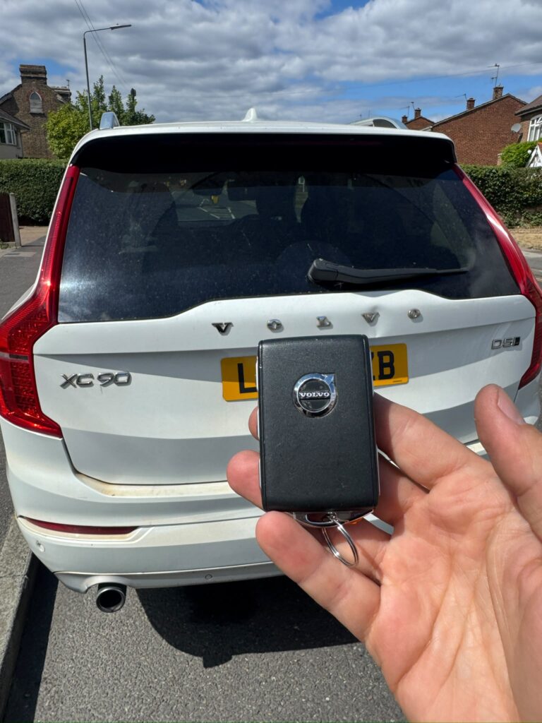 Royale Car Keys technician programming a replacement key for a Volvo near Broadway Shopping Centre, Bexleyheath